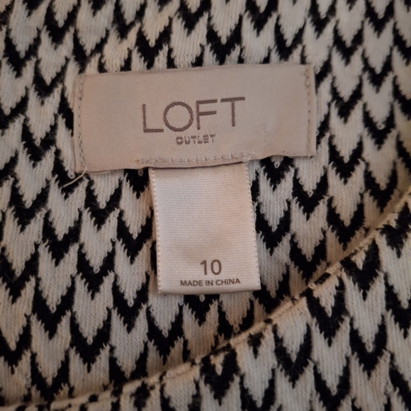 LOFT Black and White Halter Sheath Sleeveless Midi Dress - Picture 5 of 9